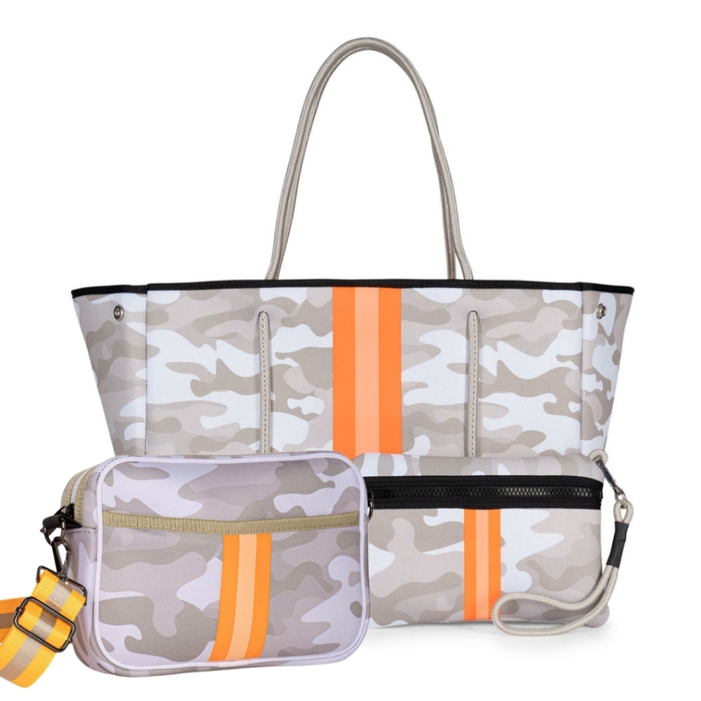 NWT Haute Shore Grayson Playa Neoprene Tote & Drew Playa Neoprene Crossbody Set